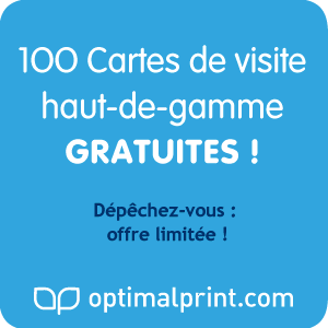 OPTIMALPRINT : 100 Cartes de visite Haut de Gamme gratuites !